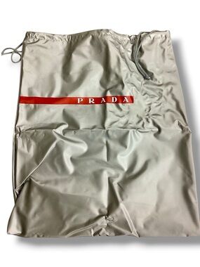 Prada Linea Rossa Silver Nylon Shoe Dust Bag Storage